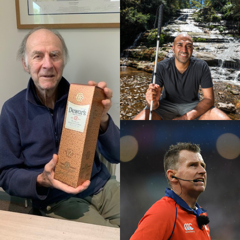 Amar Latif, Sir Ranulph Fiennes and Nigel Owens MBE & Dewars Whiskey